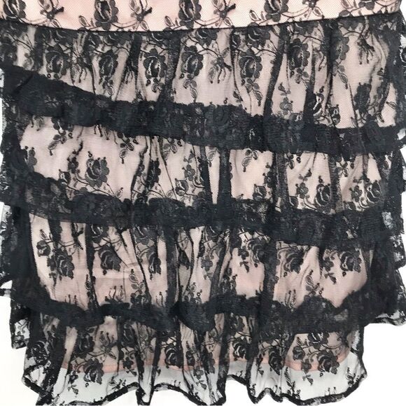 Twenty One 2000's Black Lace Romantic Ruffle Bustier Camisole Retro Tank Blouse - Picture 4 of 16